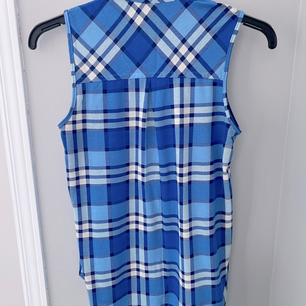 Ardene • 2tone blue button down sleeveless shirt - Picture 6 of 7